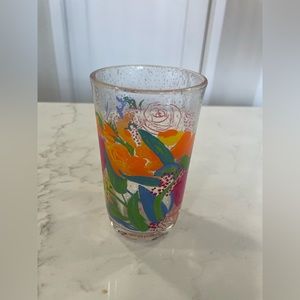 Anthropologie Paint and Petals Floral Juice Glass